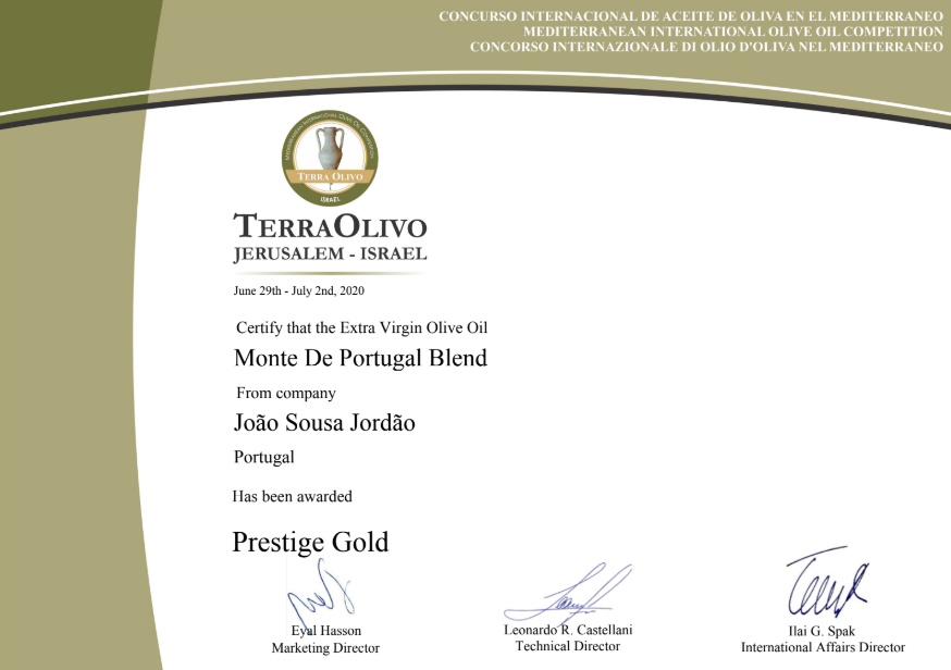 Diploma Prestige Gold Terra D'Olivo